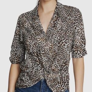 1. State Brown Leopard Print Blouse